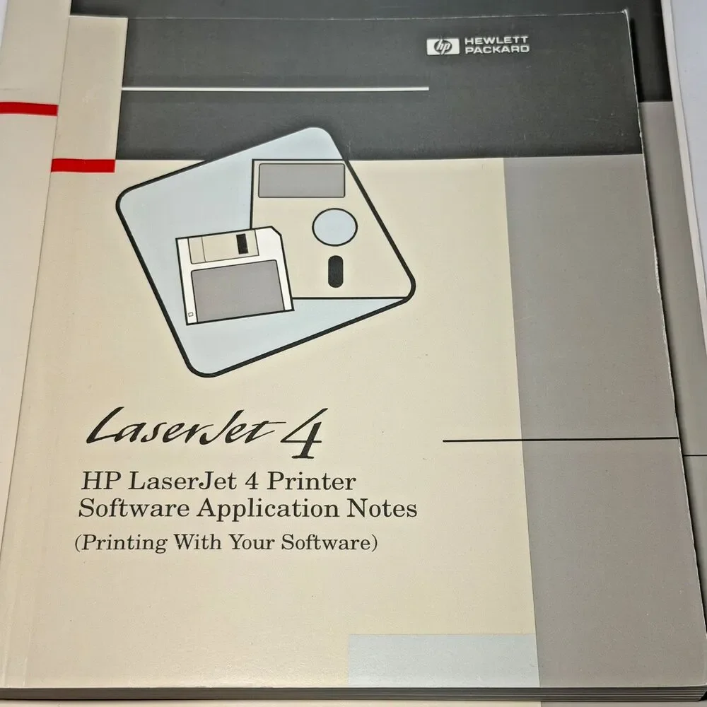 HP LaserJet 4/4M VTG 4 book lot, Set Up Guide, User Manual, Notes 1992, Printer